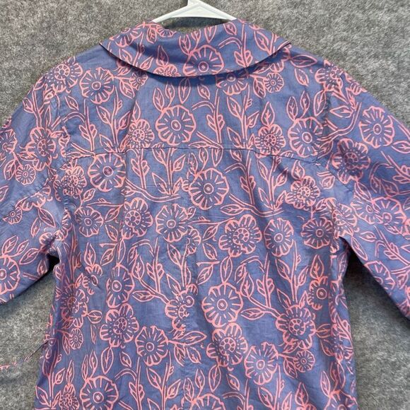 PISTOLA Cover-Up Dress Womens Small Blue Pink Floral Short Sleeve Tie Front NWOT - Picture 11 of 15